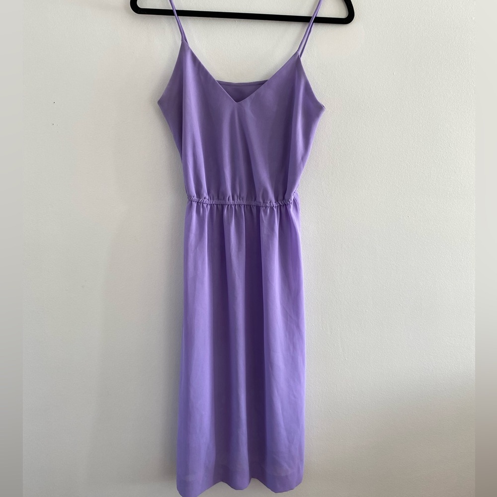 Vintage Lavender Midi Dress with Spaghetti Straps